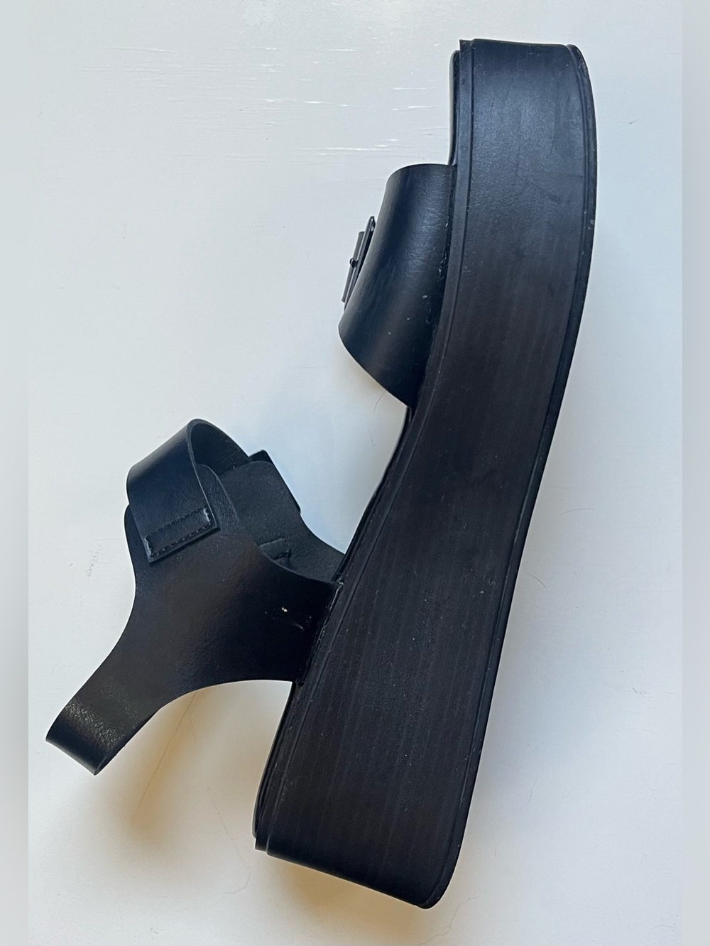 Rock & Candy Black Double Buckle Platform Sandals - Picture 6 of 8